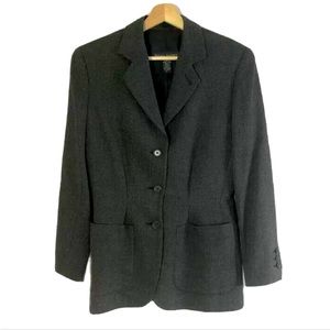 Banana Republic Wool Blend Blazer Jacket Button Closure Brown Sz 4